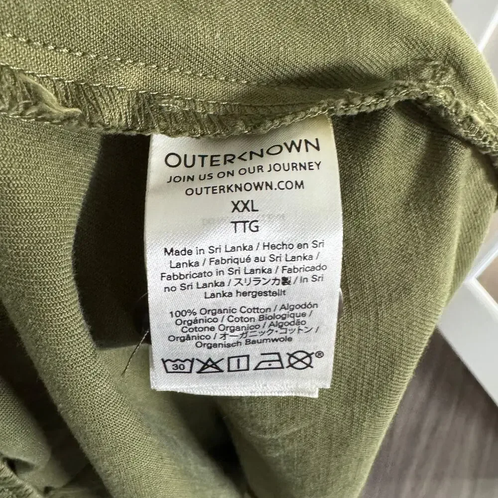Outerknown Organic Cotton Fatigue Green Pants XXL NEW Elastic Waistband Trousers